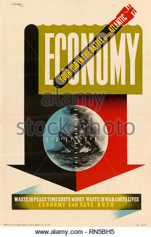 British World War 2 informazioni pubbliche poster di propaganda Foto Stock