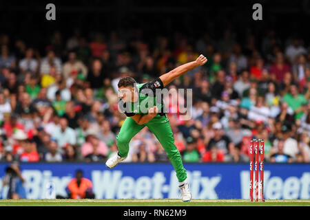 Marvel Stadium, Melbourne, Australia. Xvii Feb, 2019. Australian Big Bash Cricket League, Melbourne traditori rispetto a Melbourne stelle; Marcus Stoinis di Melbourne la stelle bocce Credito: Azione Sport Plus/Alamy Live News Foto Stock