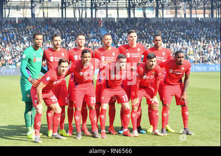 Foto di Massimo Paolone/LaPresse 17 febbraio 2019 Ferrara, Italia sport calcio Spal vs Fiorentina - Campionato di calcio di Serie A TIM 2018/2019 - stadio "Paolo Mazza" nella foto: formazione Fiorentina Photo Massimo Paolone/LaPresse Febbraio 17, 2019 Ferrara, Italia sport soccer Spal vs Fiorentina - Italian Football Championship League A TIM 2018/2019 - "Paolo Mazza" Stadium. Nella foto: il team Fiorentina Foto Stock