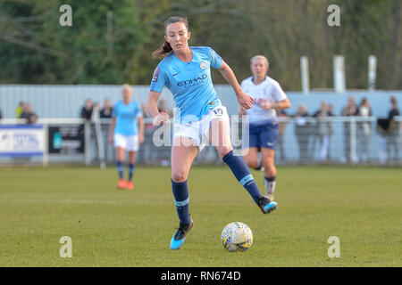 Cheshunt, Regno Unito. Xvii Feb, 2019. Caroline Weir dell'uomo città durante la FA Coppa UEFA femminile quinto round match tra Tottenham Hotspur onorevoli Manchester City le donne a Cheshunt Stadium il 17 febbraio 2019 in Cheshunt, Inghilterra. (Foto di Martine Xerri/phcimages.com) Credit: Immagini di PHC/Alamy Live News Foto Stock