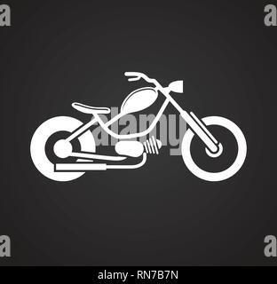 Classica icona del motociclo su sfondo nero per grafica e web design, moderno vettore semplice segno. Concetto di Internet. Il simbolo alla moda per il design del sito web o del pulsante mobile app. Illustrazione Vettoriale