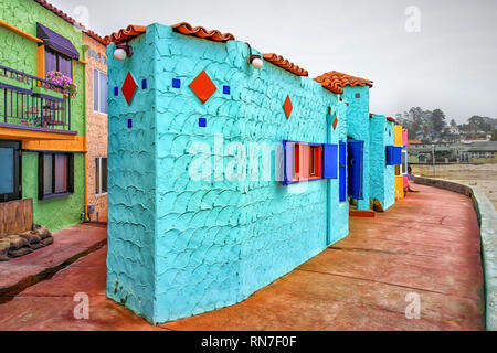 CAPITOLA, CA/STATI UNITI D'America - 15 febbraio 2014: Capitola Hotel Veneziano e Capitola State Beach. Foto Stock