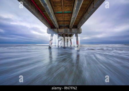 Jacksonville Beach Pier a Sunrise Foto Stock