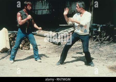 NORRIS,CARRADINE, Lone Wolf MCQUADE, 1983 Foto Stock