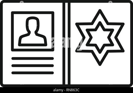 Uomo di polizia id card icona. Delineare la polizia uomo id card icona vettore per il web design isolato su sfondo bianco Illustrazione Vettoriale