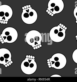 Cranio Cartoon Seamless sfondo Pattern illustrazione vettoriale Illustrazione Vettoriale