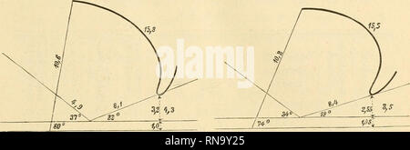 . Anatomische Hefte. Die Architektur des Beckens. 213 auf die konstruierte Beckenneigung (Fig. 6, 7, 8) konnten die gemachten Messungen dieser Entfernungen kontrolliert werden;. Fig. 6. Fig. 7.. Si prega di notare che queste immagini vengono estratte dalla pagina sottoposta a scansione di immagini che possono essere state migliorate digitalmente per la leggibilità - Colorazione e aspetto di queste illustrazioni potrebbero non perfettamente assomigliano al lavoro originale. München [ecc. ] J. F. Bergmann Foto Stock