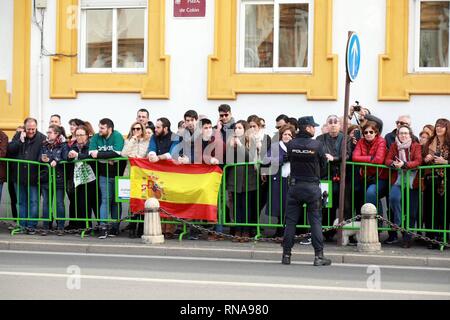 Durante la consegna delle medaglie d'oro al Merito in Belle Arti 2019 a Cordoba, lunedì, 18 febbraio 2019. Cordon premere Foto Stock