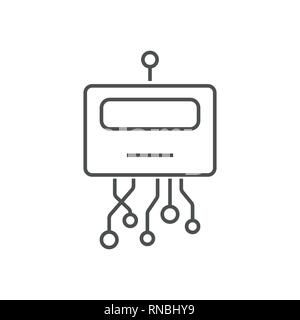 La testa del robot icona linea. Di segni e di simboli può essere utilizzata per il web, il logo mobile app, UI UX. Corsa modificabile. EPS 10 Illustrazione Vettoriale