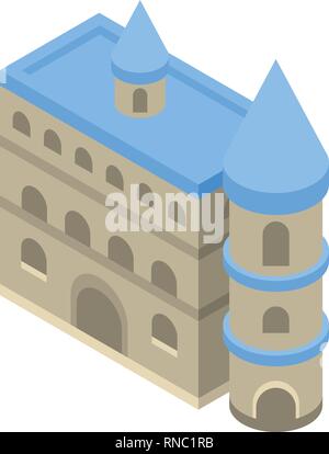 Castello di acquario icona, stile isometrico Illustrazione Vettoriale