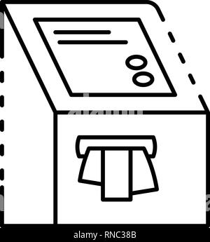 Macchina distributrice di icona di stile di contorno Illustrazione Vettoriale