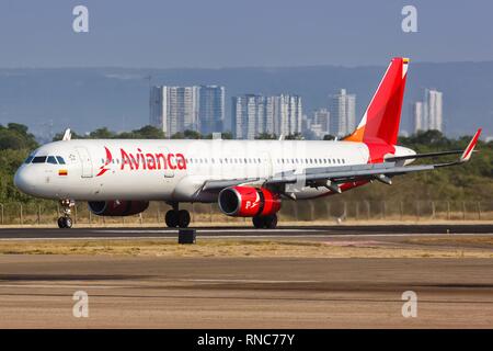 Cartagena, Colombia - 29 Gennaio 2019: Avianca Airbus A321 in aereo Aeroporto di Cartagena (CTG) in Colombia. | Utilizzo di tutto il mondo Foto Stock