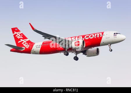 Singapore, Singapore - 29. Gennaio 2018: AirAsia Airbus A320Neo all'Aeroporto Changi di Singapore (SIN) di Singapore. | Utilizzo di tutto il mondo Foto Stock