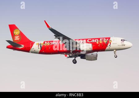 Singapore, Singapore - 29. Gennaio 2018: AirAsia Airbus A320 all'Aeroporto Changi di Singapore (SIN) di Singapore. | Utilizzo di tutto il mondo Foto Stock