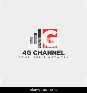 4g network logo creativo template vettoriale icona illustrazione elemento isolato - vettore Illustrazione Vettoriale