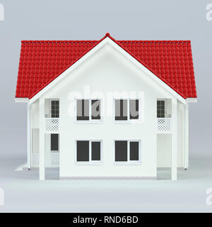 3D rendering di casa moderna con garage in vendita o in affitto Foto Stock