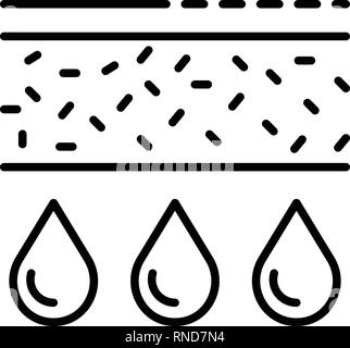 Il filtro dell'acqua struttura icona, stile contorno Illustrazione Vettoriale