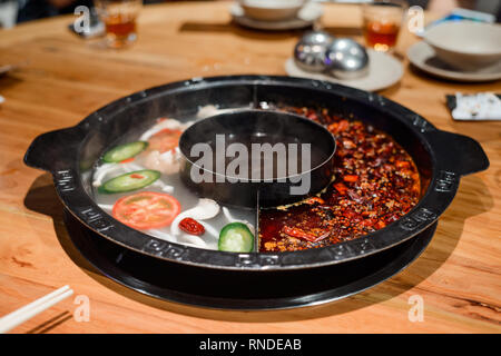 Cinese hot pot Foto Stock