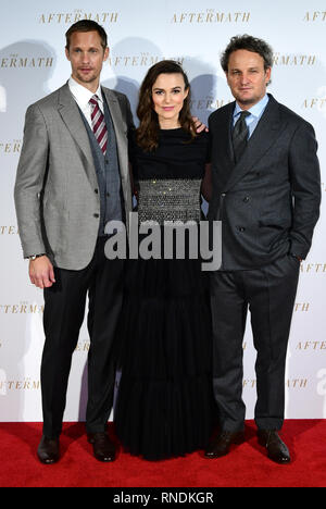 Alexander Skarsgard, Keira Knightley, e Jason Clarke frequentando la premiere mondiale dei postumi, tenutosi presso la centrale di Picturehouse Cinema, Londra Foto Stock