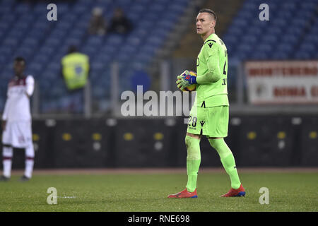 Roma, Italia. 18 Febbraio, 2019. Lukasz Skorupski di Bologna durante la Serie A match tra Roma e Bologna allo Stadio Olimpico di Roma, Italia il 18 febbraio 2019. Foto di Giuseppe mafia. Credit: UK Sports Pics Ltd/Alamy Live News Foto Stock