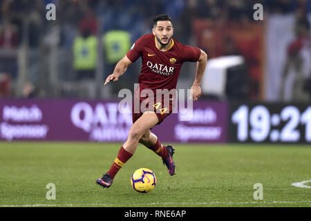 Roma, Italia. 18 Febbraio, 2019. Konstantinos Manolas di Roma durante la Serie A match tra Roma e Bologna allo Stadio Olimpico di Roma, Italia il 18 febbraio 2019. Foto di Giuseppe mafia. Credit: UK Sports Pics Ltd/Alamy Live News Foto Stock