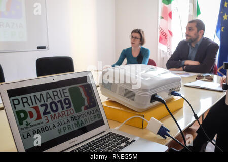 Milano, Italia. 19 Feb, 2019. Foto LaPresse - Matteo Corner 19/02/2019 Milano, Italia cronaca conferenza stampa del partito democratico di presentare le primarie del 3 marzo per l elezione del segretario Credito: LaPresse/Alamy Live News Foto Stock