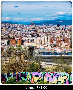 Paesaggio urbano di Barcellona Foto Stock