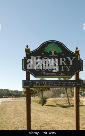 La Contea di Horry segno di benvenuto a Myrtle Beach South Carolina USA Foto Stock