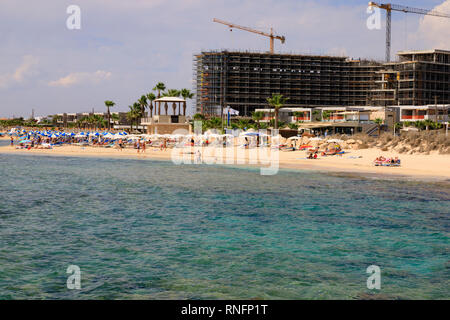 Hotel costruzione, Ayia Napa, Cipro Ottobre 2018 Foto Stock