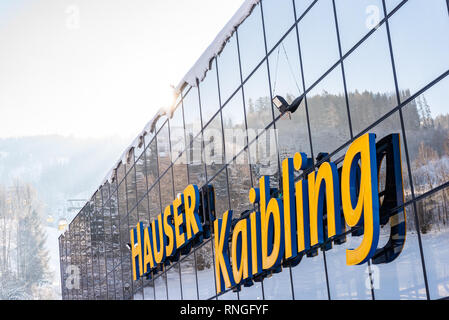 Stazione di sci Hauser Kaibling uno dell'Austria top ski resorts: 44 impianti di risalita, 123 km di piste da sci, ski Austria, Alpi Ski Amade Foto Stock