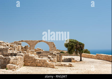 Rovine dell antica città greca Kourion vicino a Limassol a Cipro Foto Stock