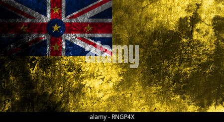 Niue bandiera grunge, New Zaeland territorio dipendente bandiera Foto Stock