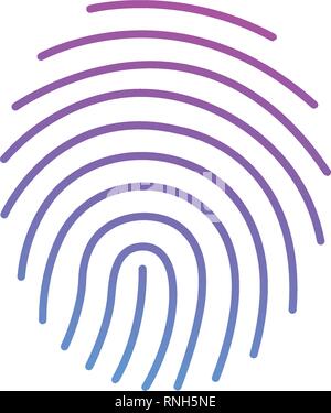 Firma crittografica icona glifo, di sicurezza e di identità, segno di impronte digitali, illustrazione di vettore isolato su bianco . Illustrazione Vettoriale
