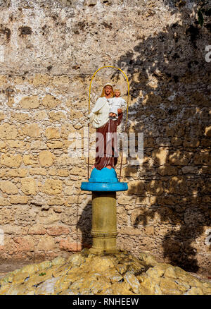 Vergine Maria statua, Getsemani, Cartagena, Dipartimento di Bolivar, Colombia Foto Stock