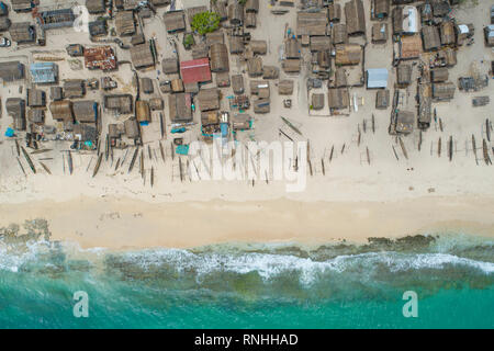 Vista aerea di Andavadoaka, Madagascar Foto Stock