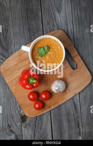 Gazpacho, spagnolo di pomodoro crudo e zuppa di verdure Foto Stock