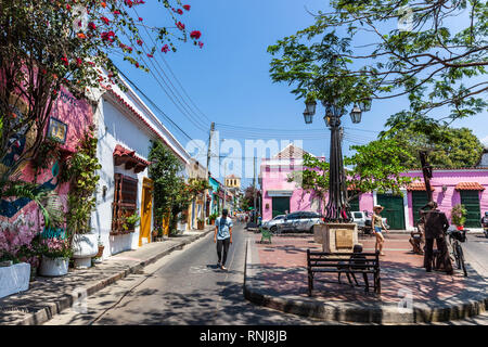 Plazoleta del Pozo, Barrio Getsemaní, Cartagena de Indias, Colombia. Foto Stock