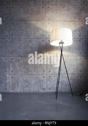 Colore grigio living room interior design con lampada da terra con spazio di copia Foto Stock