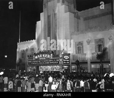 Bette Davis Errol Flynn la vita privata di Elizabeth e Essex 1939 Movie World Premiere Warner Bros Theatre di Los Angeles California Warner Bros Foto Stock
