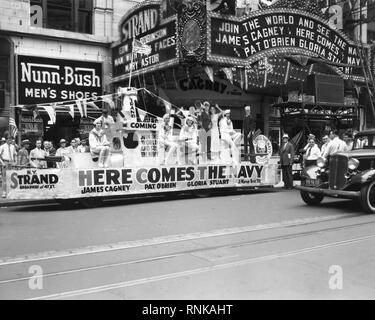 James Cagney qui arriva il Navy 1934 Pat O'Brien Gloria Stuart New York apertura Strand Movie Theater Warner Bros Foto Stock