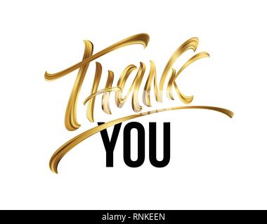 Golden Grazie scritte a mano della scheda Messaggi di saluto. La calligrafia fatti a mano. Illustrazione Vettoriale Illustrazione Vettoriale