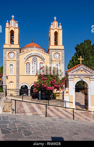 Chiesa di San Panteleimona in Siana fu costruito oltre 400 anni fa. Rhodes, isole Dodecanesi, Grecia, Europa Foto Stock