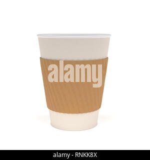 Tazza di caffè. Carta vetro monouso. 3D rendering illustrazione isolato Foto Stock