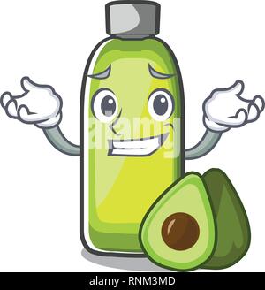 Grinning olio di avocado sulla tabella di caratteri Illustrazione Vettoriale