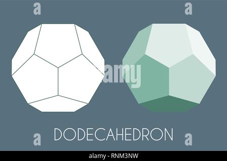 Dodecaedro solido platonico. Geometria Sacra illustrazione vettoriale Illustrazione Vettoriale