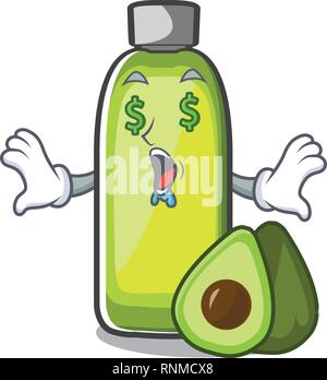 Soldi occhio olio di avocado in un cartoon bowlvector illustrtion Illustrazione Vettoriale