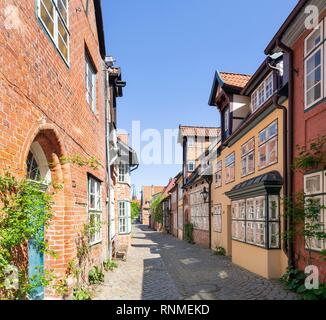 Città storica case della via auf dem Meere, Città Vecchia, Lüneburg, Bassa Sassonia, Germania Foto Stock