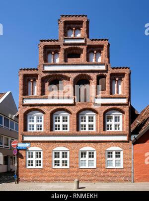 Città storica casa nella via auf dem Meere, Città Vecchia, Lüneburg, Bassa Sassonia, Germania Foto Stock