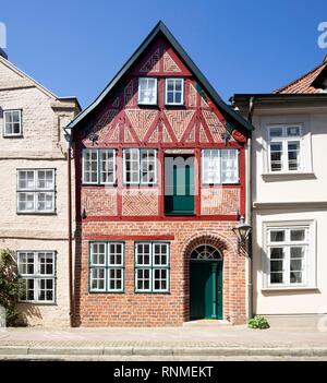 Città storica casa nella via auf dem Meere, Città Vecchia, Lüneburg, Bassa Sassonia, Germania Foto Stock