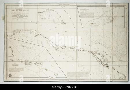 Carta esferica que comprehende n.a. parte de las Islas Antille Foto Stock